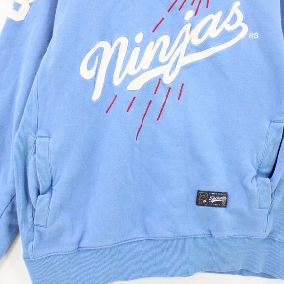 Vintage Rocksmith Crewneck Sweatshirt Mens Blue Embroidered Ninjas L 90's - Picture 3 of 9